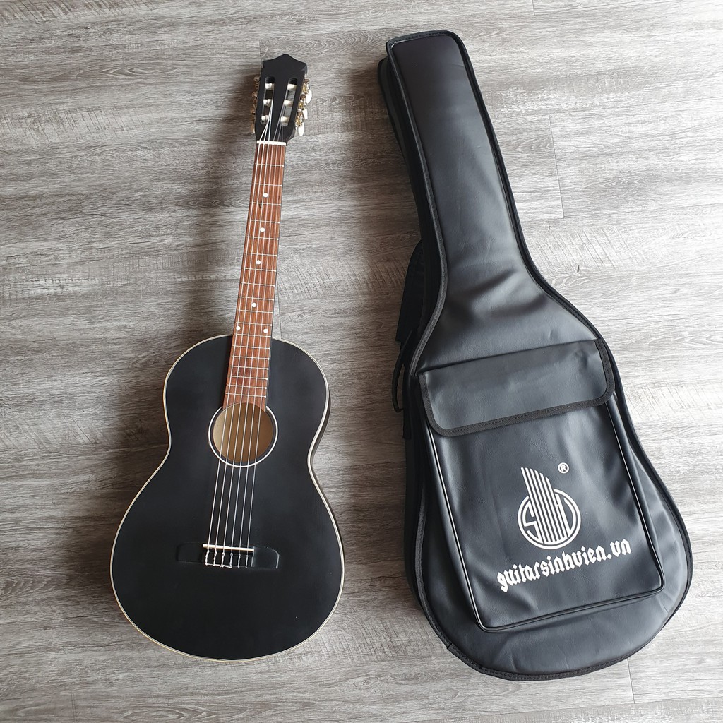 Đàn guitar size 3/4 classic màu đen - có ty - tặng kèm bao da và phụ kiện