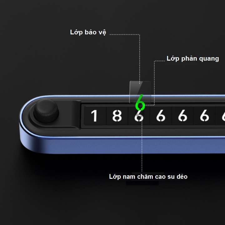 Bảng số điện thoại gắn taplo ô tô phản quang cao cấp DK-GD321 tích hợp cho 2 số điện thoại khác nhau