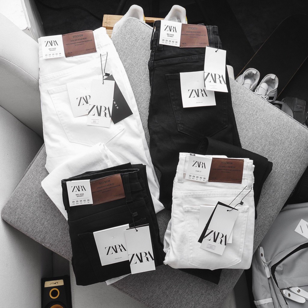 [BIGSIZE] Quần jean nam trắng trơn rách hiệu ZR form body vải co dãn hàng VNXK cao cấp AHFASHION