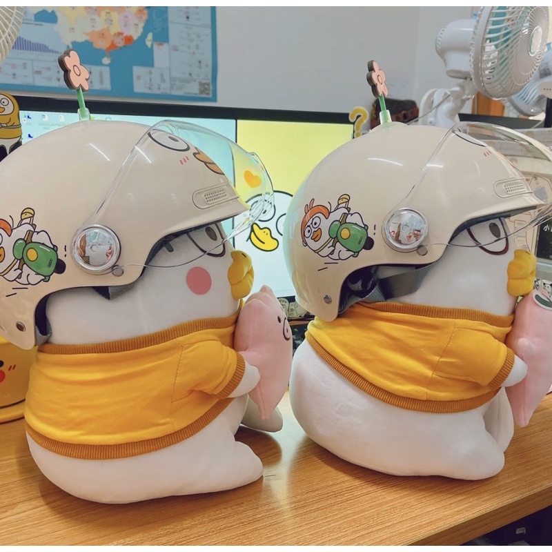 Bông Hoa Gắn Mũ Bảo Hiểm Con Vịt Hot Trend Trung Quốc