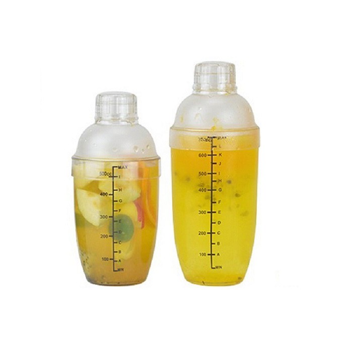 Bình lắc shaker nhựa vạch sơn đen - dung tích 350ml- 530ml - 700ml dùng pha chế cafe, coktail, bartender