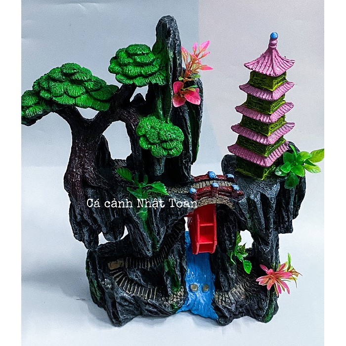 TIỂU CẢNH TRANG TRÍ HỒ CÁ NON BỘ 26X12X41CM