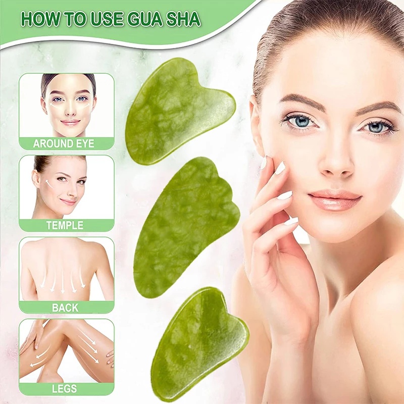 1 miếng cạo mát xa mặt / cơ thể bằng đá ngọc bích chống lão hóa nâng cơ chăm sóc sức khỏe