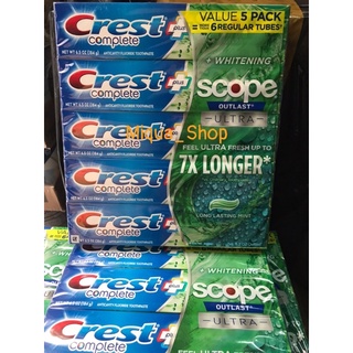 1( Mẫu mơis) Kem đánh răng Crest complete Extra Whitening Scope Advanced Freshness 184g Của Mỹ