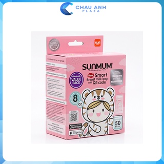 Túi Trữ Sữa Sunmum Thái Lan hộp 50 túi loại 250ml mẫu mới 2022