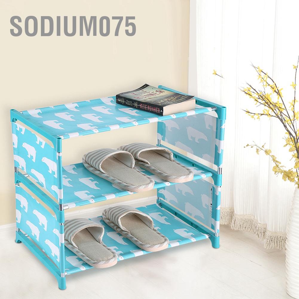 Hàng Hot 3 tầng Vải không dệt Giá để giày đứng Tự làm Giày cất giữ Kệ Nhà tổ chức Hàng giao ngaySodium075