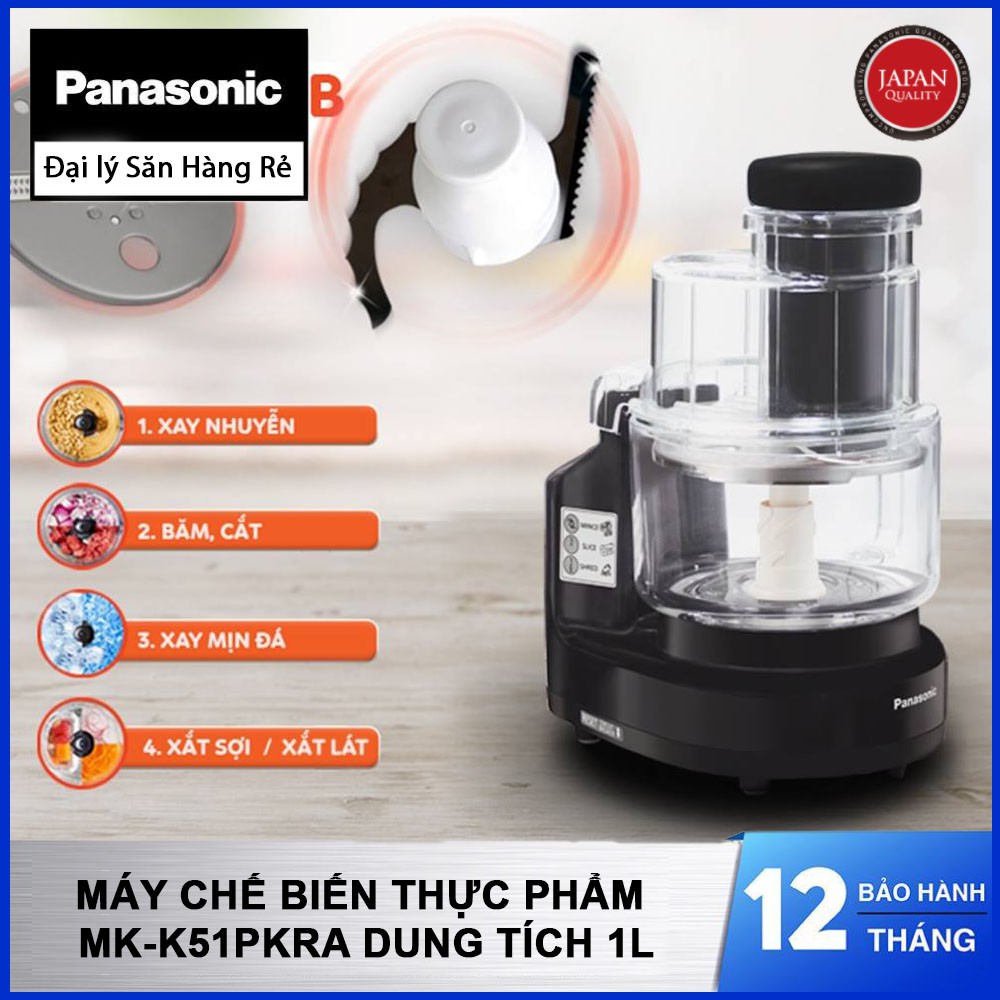 Máy xay chế biến thực phẩm 11 chức năng Panasonic MK-K51P dung tích 1 Lít - Hàng chính hãng, bảo hành 12 tháng