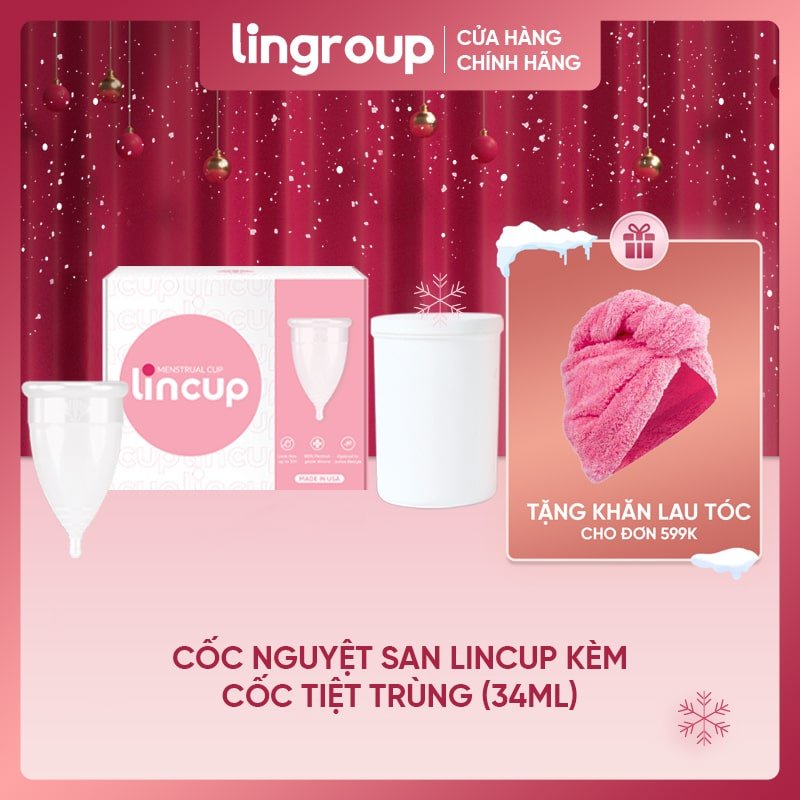 Cốc nguyệt san Lincup chính hãng size 25ml/34ml/40ml Nhập nhẩu Mỹ, an toàn, tiện lợi, dễ sử dụng