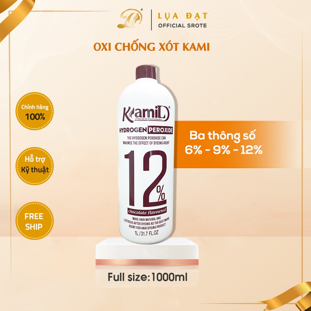 Oxi nhuộm CHỐNG XÓT hương socola KAMI 1000ml (chai to)