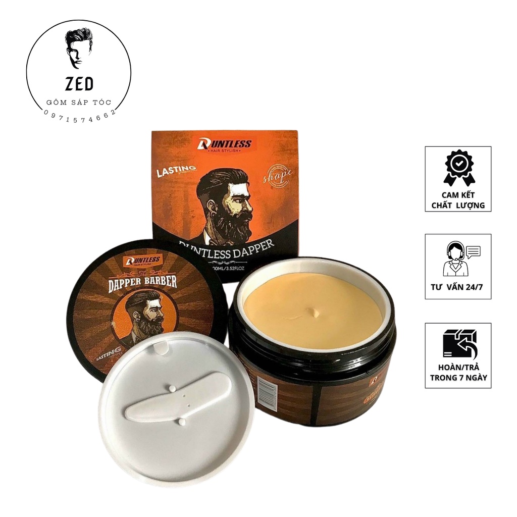 Sáp Vuốt Tóc DAPPER BARBER DUNLESS 100gr Tạo Kiểu, Giữ Nếp Cho Tóc. HÀNG CHÍNH HÃNG