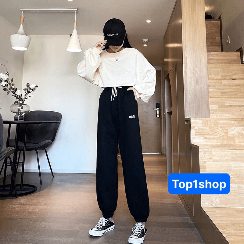 Quần bom UNSR chất nỉ cao cấp ống rộng size nam nữ từ 45-70kg