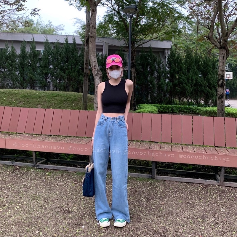 #Q986CS quần jeans ống rộng