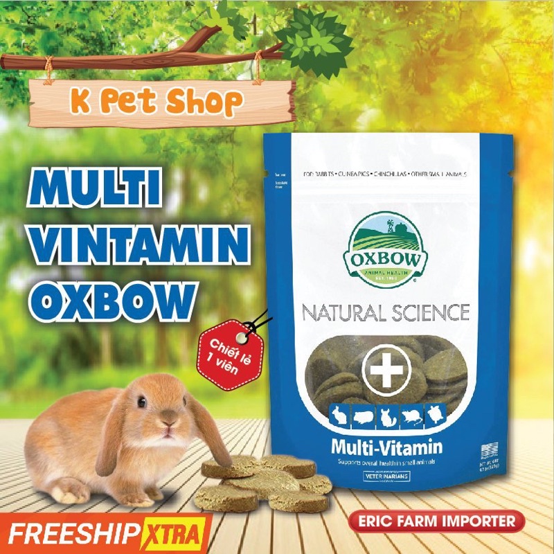 MULTI VITAMIN OXBOW Chiết Lẻ  FREE SHIP  Bánh Cỏ Mài Răng Thức Ăn Cho Thỏ, Bọ, Hamster, Chinchillas .