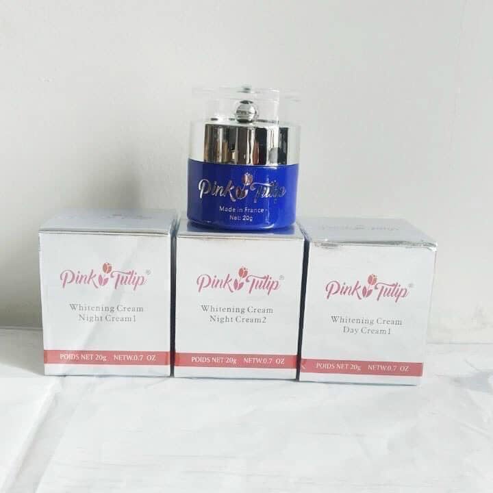 Bộ Sản Phẩm Kem Mờ Nám Da Pink Tulip, Cam Kết Sạch 80% Sau 2 Tháng