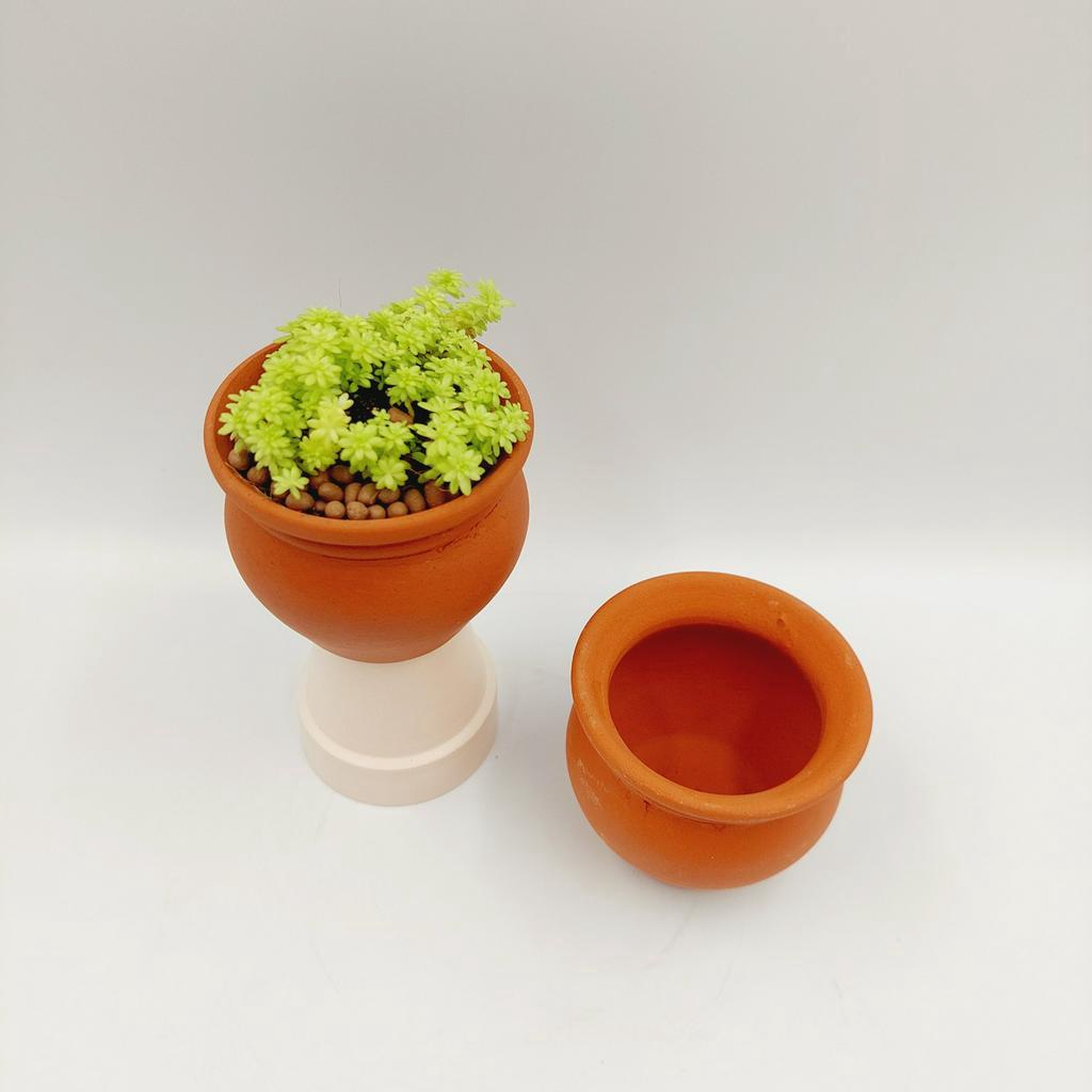 Chậu đất nung, chậu sen đá - Chum mini, miệng chậu 6.5cm, chiều cao 6cm