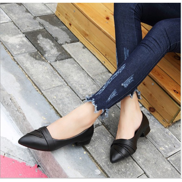 Giày búp bê nữ giày nhựa giả da thời trang chống nước đi mưa hàng QC