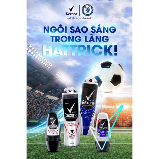 Chai lăn xịt khử mùi Rexona dành cho nam mát lạnh không lo vệt ố vàng trên áo