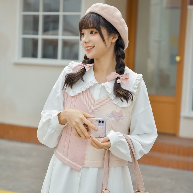 Áo Vest Phụ Nữ Cắt Tấm Đan Ngắn Mới