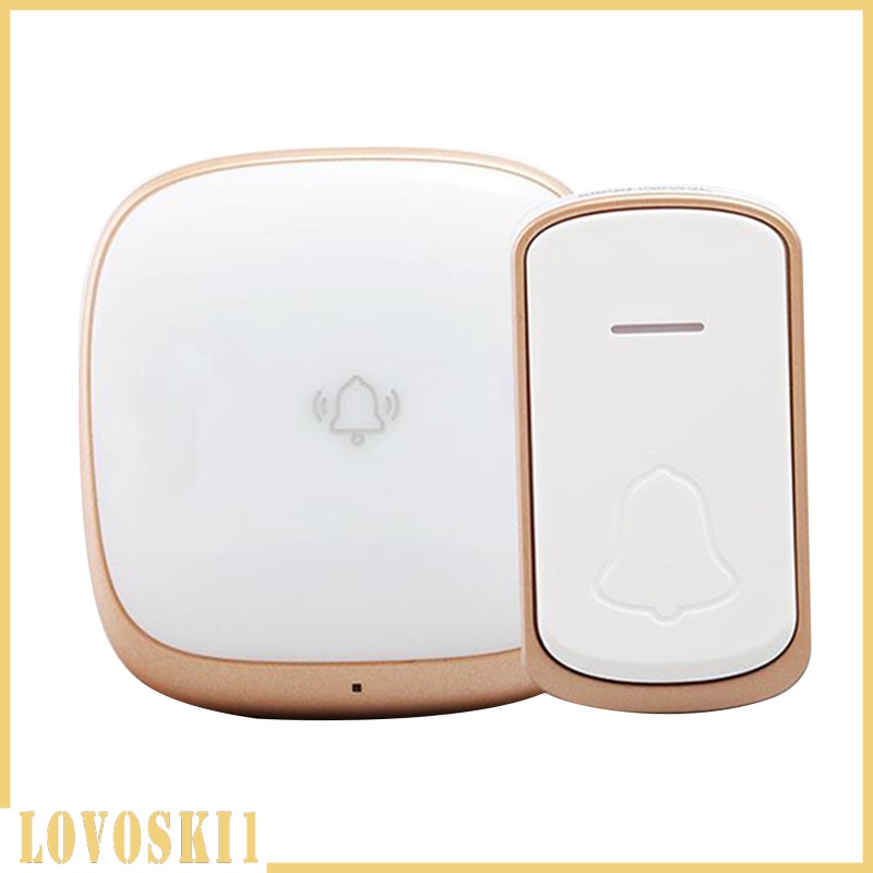 [LOVOSKI1]Wireless Doorbell Bell 5 Volume Levels LED Flash for Home Babies White