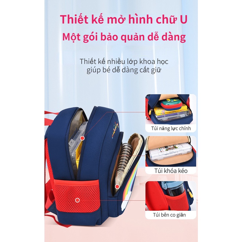 YA ZHOU LONG Cầu vồng hoạt hình túi học sinh bé gái 2 tuổi tài liệu lặn