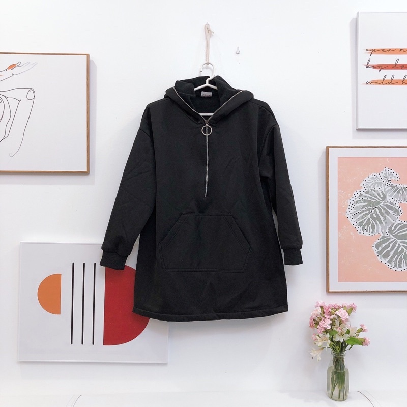 áo hoodie có khoá kéo tận mũ ạ