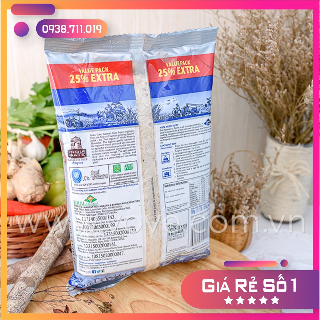 Gạo Ấn Độ Basmati India Gate 1kg cho người tiểu đường | BigBuy360 - bigbuy360.vn