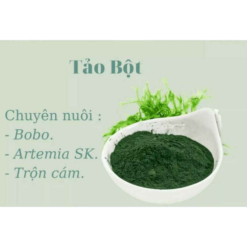 Tảo bột xoắn - Thức Ăn Nuôi Artemia Cá Tép Cảnh hũ 50 gram