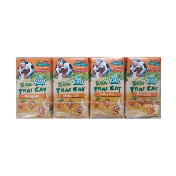 Mix 3 lốc sữa Lif Kun socola/nho/cam/trái cây 110ml