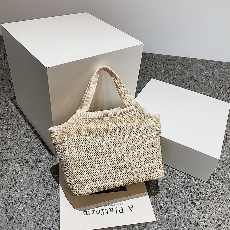 Túi Xách Đan Cói Cỡ Lớn Thiết Kế Đơn Giản Thời Trang Cho Nữ
