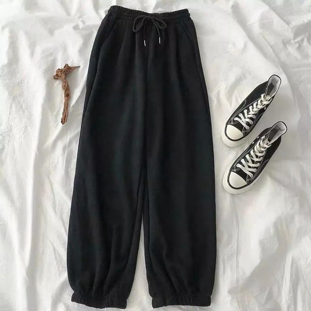 Quần Jogger Simple Bo Gấu Ống Rộng Thể Thao Form Rộng Ulzzang Unisex