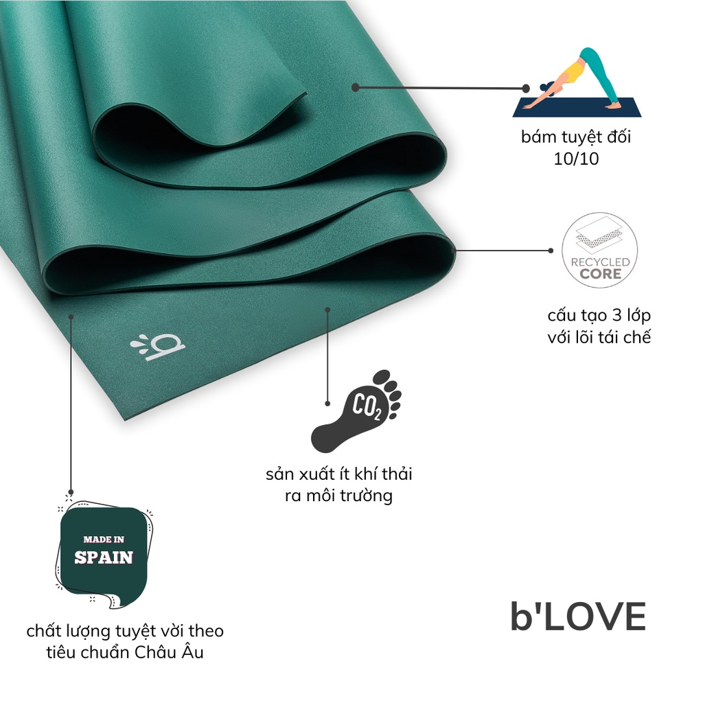 Thảm tập yoga Beinks b'LOVE 4mm