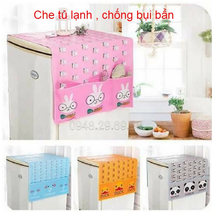 Bạt che phủ tủ lạnh chống bụi bẩn chống nước có túi 2 bên tiện dụng