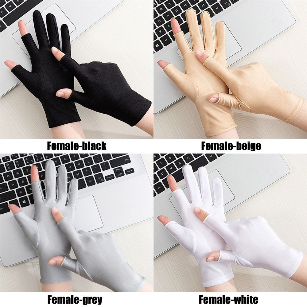 Đôi găng tay hở ngón mềm mại thoáng khí chống tia UV cho nam nữ