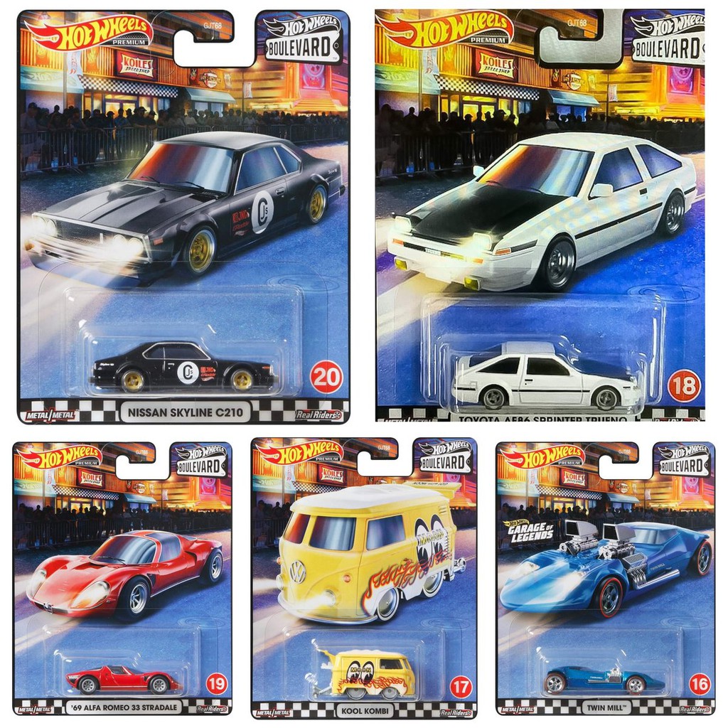 Xe ô tô mô hình tỉ lệ 1:64 Hot Wheels bánh cao su 2020 Boulevard Mix D 16-20