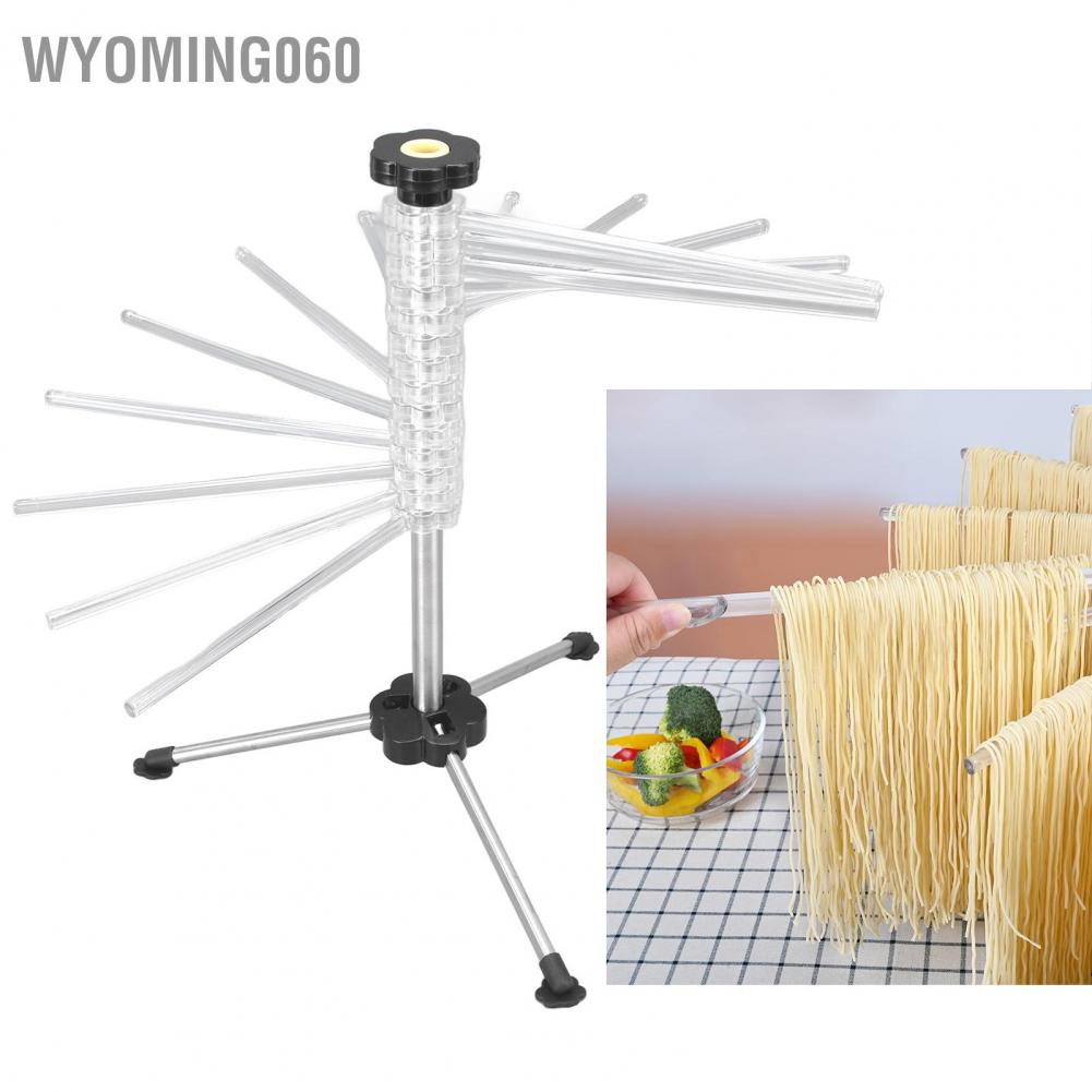 Wyoming060 Manual Rotation Pasta Drying Rack Stainless Steel Folding Noodle for Household Kitchen