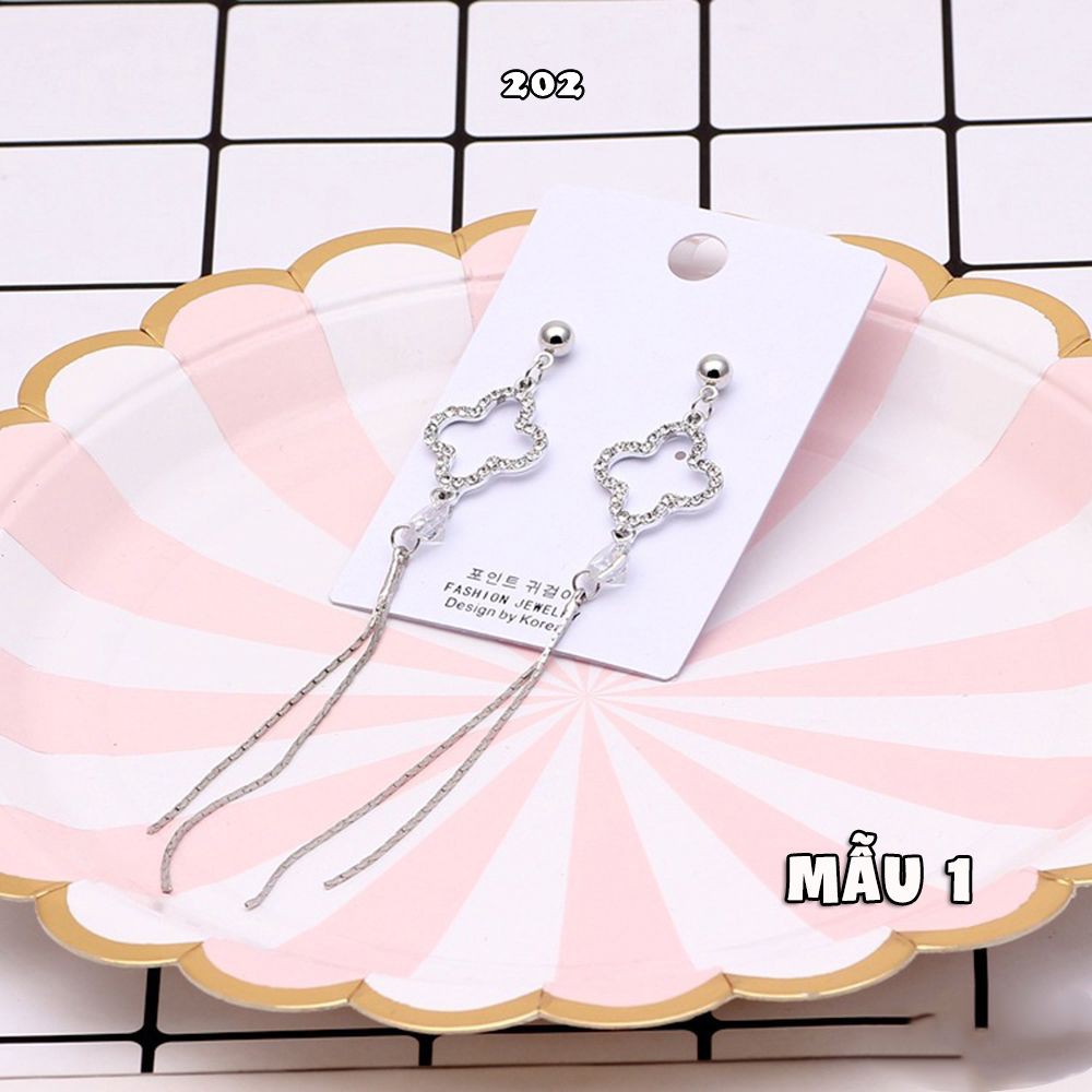 BÔNG TAI THỜI TRANG ĐUÔI DÀI MIX ĐÁ SANG TRỌNG TINH TẾ SH202