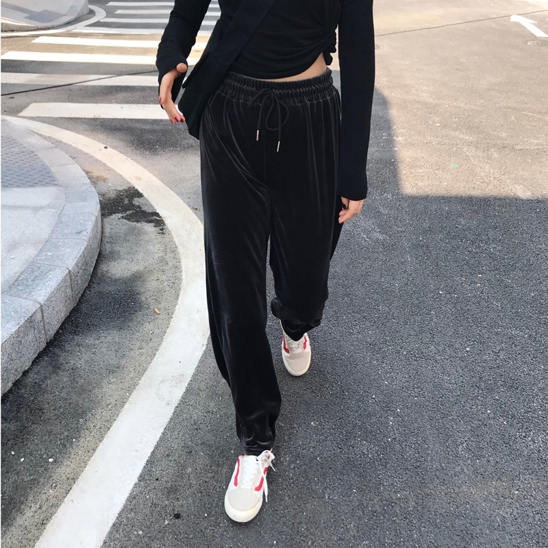 Xiaozhainv Quần ống rộng lưng cao màu trơn thời trang | BigBuy360 - bigbuy360.vn