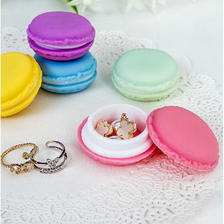 Hộp Đựng Trang Sức Hình Bánh Macaron Màu Kẹo Ngọt Đáng Yêu