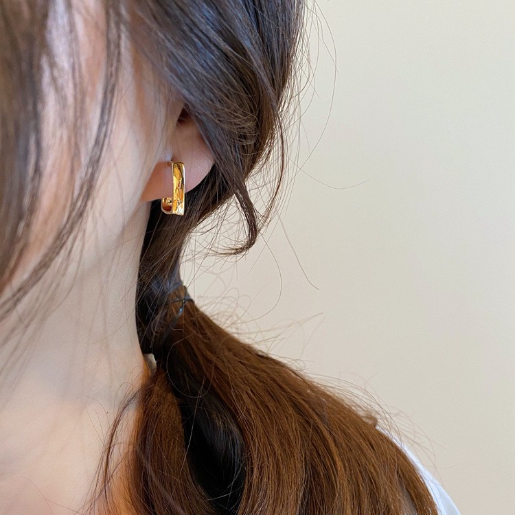 Khuyên tai nữ hình vuông nhỏ bông tai nữ mạ màu vàng cỡ nhỏ thanh lịch quý phái đơn giản TB226 TOBI STORE