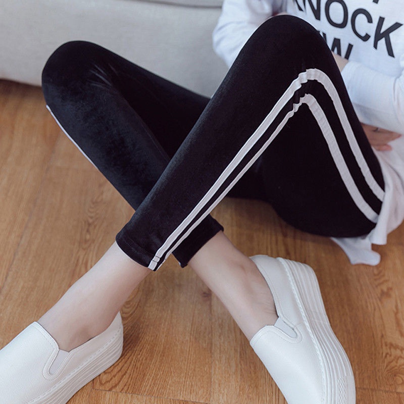 Quần legging nhung vàng dày dặn lót mặc ngoài thu đông cho nữ co giãn cao phong cách Hàn Quốc mẫu mới tôn dáng | BigBuy360 - bigbuy360.vn