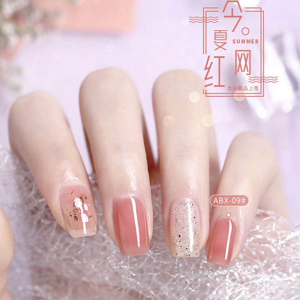 Sơn gel AS sơn thạch sơn gel thạch sơn móng tay dùng máy hơ gel tone hồng thạch thạch nude NAIL SUZY mã ABX 15ml