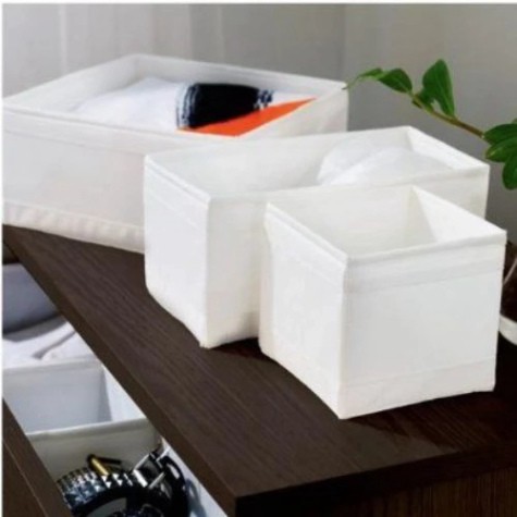 Set 6 hộp vải chia ngăn đựng đồ SKUBB IKEA 2 màu hộp chia ngăn kéo chia ngăn đựng phụ kiện mỹ phẩm hộp chia ngăn đa năng
