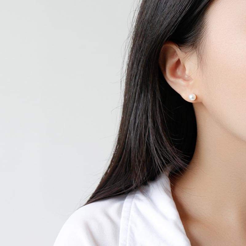 Bông tai bạc Van Jewelry V10713 Bông Ngọc Trai nhân tạo chốt bạc