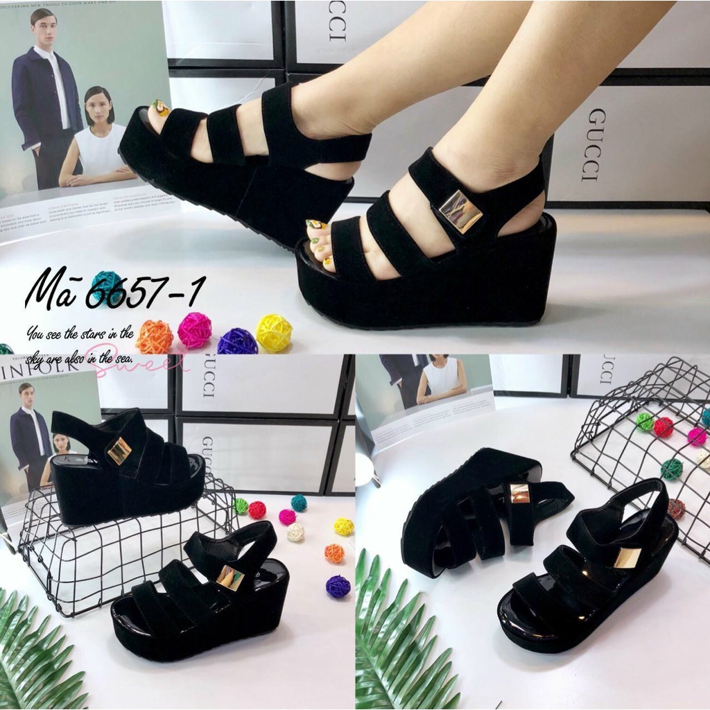 Giày Đế Bằng Nhung Chính Hãng Hộp Xanh SHLL - Quai Hậu Dán Xé Cao Cấp 6657-1 6658-1 6659-1