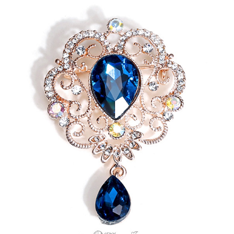 Trâm Cài Áo Hình Giọt Nước Đính Đá Pha Lê Phong Cách Baroque Thời Trang
