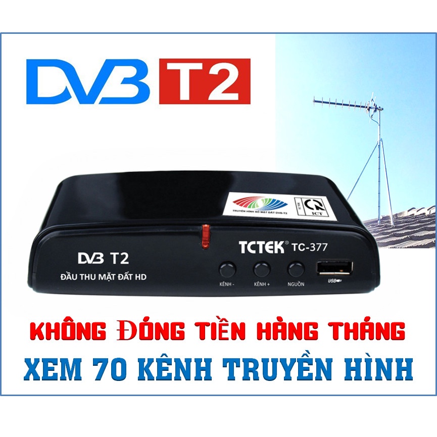 (5 đầu) Đầu truyền hình mặt đất DVB-T3 TCTEK377 CHÍNH HÃNG
