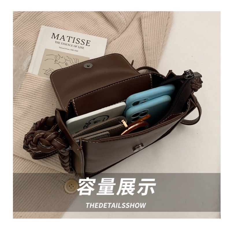 Túi đeo vai kẹp nách, túi đeo chéo nữ dây đan dễ thương đi chơi phong cách Hàn Quốc- TX286