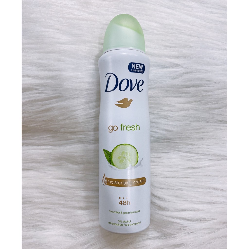 Xịt khử mùi Dove Cucumber &amp; Green Tea Scent 150ml - hàng công ty