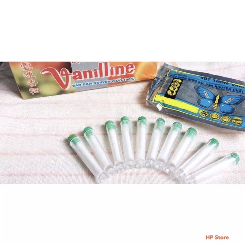 🌱Vĩ 10 Ống Vani Bột Thơm Chính Hiệu Con Bướm Làm Bánh, Chè, Các Món,…