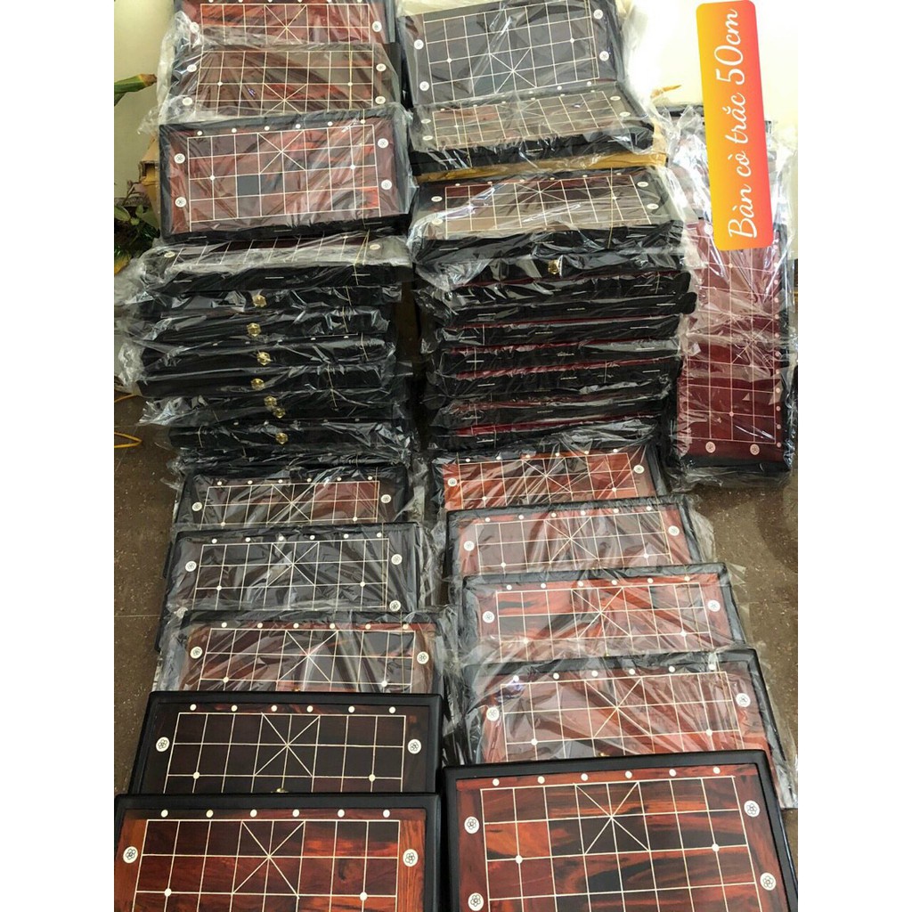 Bộ Cờ Tướng Gỗ Hương Cao Cấp - Quân Cờ, Bàn Cờ Da, Hộp Đựng - Quân Cờ Khắc CMC Cực Nét